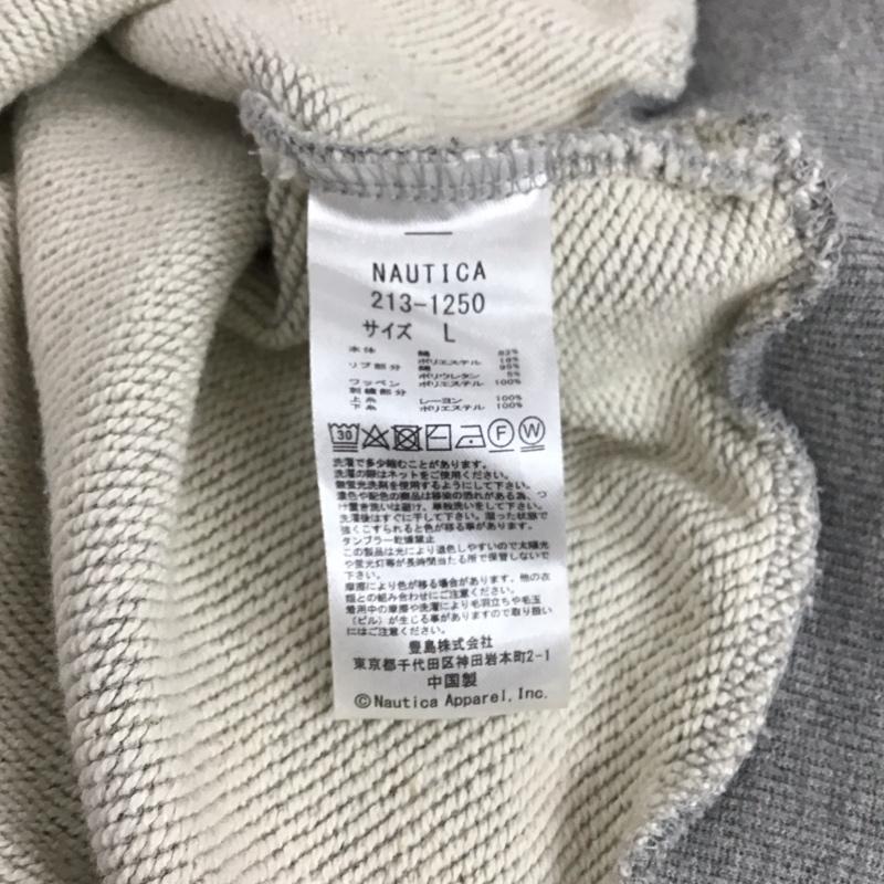 ノーティカ NAUTICA パーカー 長袖 長袖パーカー プルオーバーパーカー スウェット L ロゴ、文字 灰 / グレー /  メンズ USED 古着 中古 10149610