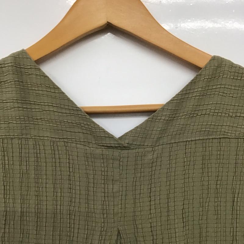 アズールバイマウジー AZUL BY MOUSSY ワンピース ロングスカート 250eab33-145f 2WAYGILLETONEPIECE フロントボタン S ストライプ カーキ / カーキ /  レディース USED 古着 中古 10149626