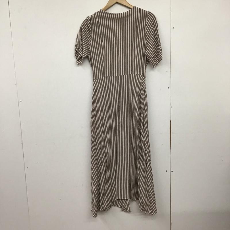 マウジー MOUSSY ワンピース ロングスカート 010csf30-2010 DIAGONALBUTTONDRESS 2 ストライプ 茶 / ブラウン /  レディース USED 古着 中古 10149627