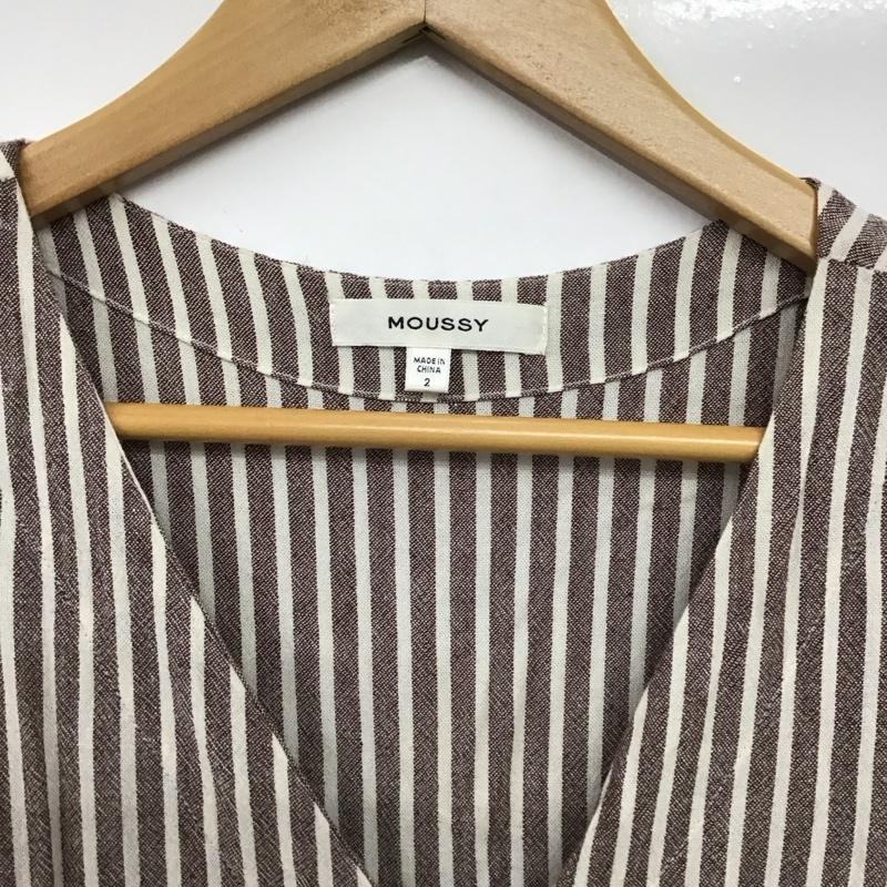 マウジー MOUSSY ワンピース ロングスカート 010csf30-2010 DIAGONALBUTTONDRESS 2 ストライプ 茶 / ブラウン /  レディース USED 古着 中古 10149627