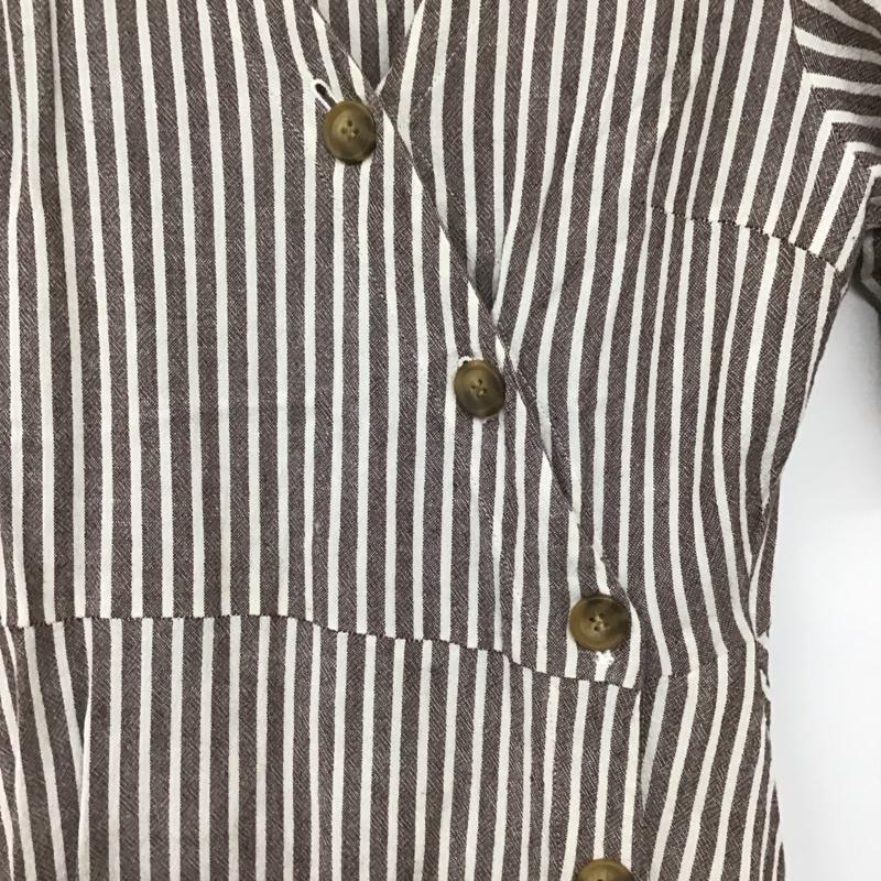マウジー MOUSSY ワンピース ロングスカート 010csf30-2010 DIAGONALBUTTONDRESS 2 ストライプ 茶 / ブラウン /  レディース USED 古着 中古 10149627