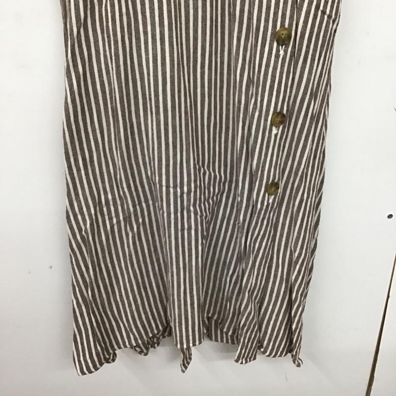 マウジー MOUSSY ワンピース ロングスカート 010csf30-2010 DIAGONALBUTTONDRESS 2 ストライプ 茶 / ブラウン /  レディース USED 古着 中古 10149627