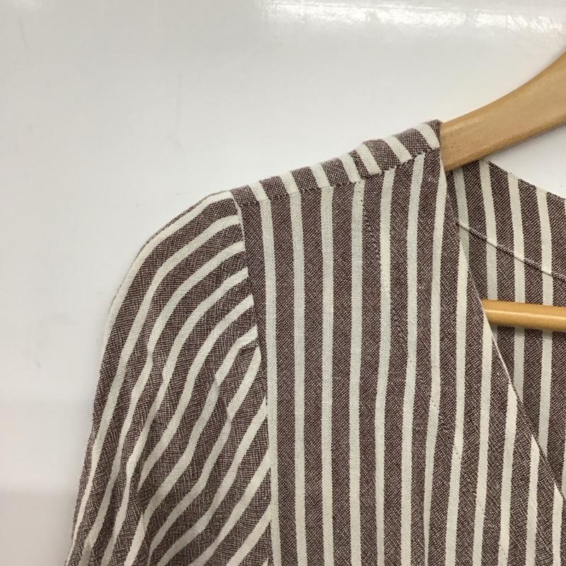 マウジー MOUSSY ワンピース ロングスカート 010csf30-2010 DIAGONALBUTTONDRESS 2 ストライプ 茶 / ブラウン /  レディース USED 古着 中古 10149627