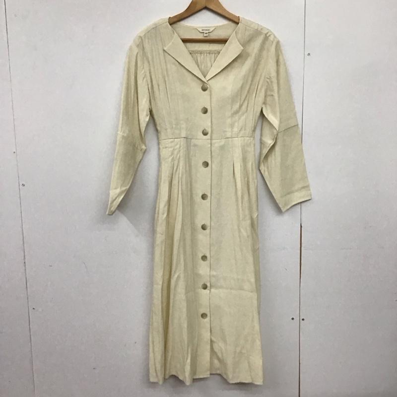 マウジー MOUSSY ワンピース ロングスカート 010ds530-2290 TUCKWAIST LS SHIRTドレス 1 無地 アイボリー / アイボリー /  レディース USED 古着 中古 10149629