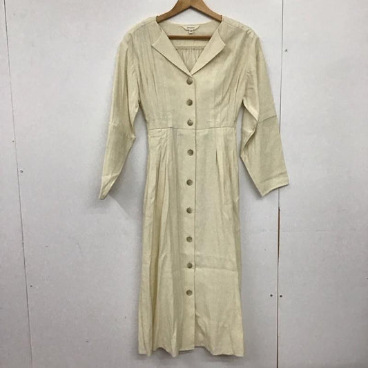 マウジー MOUSSY ワンピース ロングスカート 010ds530-2290 TUCKWAIST LS SHIRTドレス 1 無地 アイボリー / アイボリー /  レディース USED 古着 中古 10149629