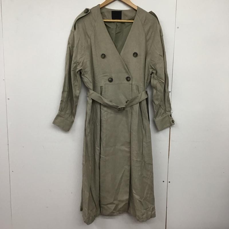 ケービーエフ KBF ジャケット、上着 ジャンパー、ブルゾン ロングコートジャケット アウター ノーカラージャケット ONE SIZE 無地 ベージュ / ベージュ /  レディース USED 古着 中古 10149640
