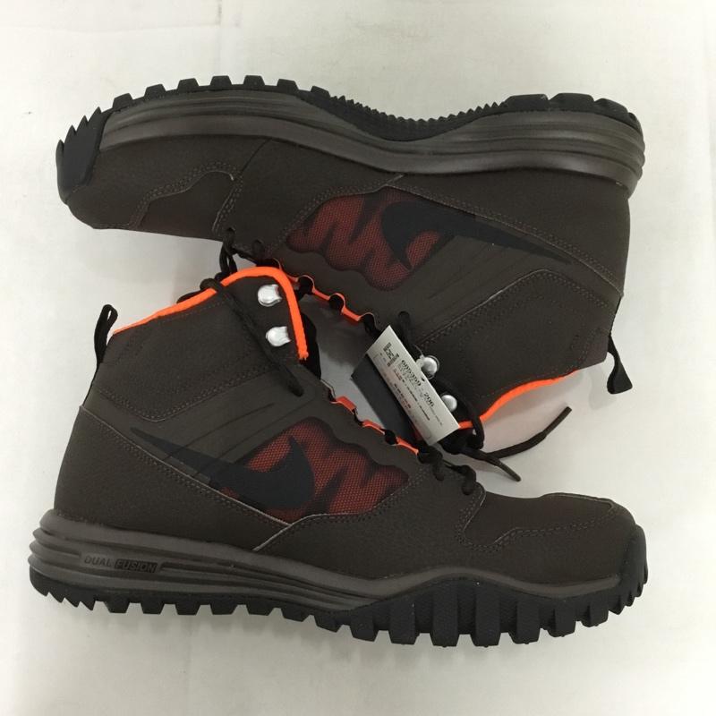 ナイキ NIKE スニーカー スニーカー 685359-206 DUAL FUSION HILLS MID SL 27cm 箱有 27.0cm ロゴ、文字 ダークブラウン / ダークブラウン / X 橙 / オレンジ /  メンズ USED 古着 中古 10149655