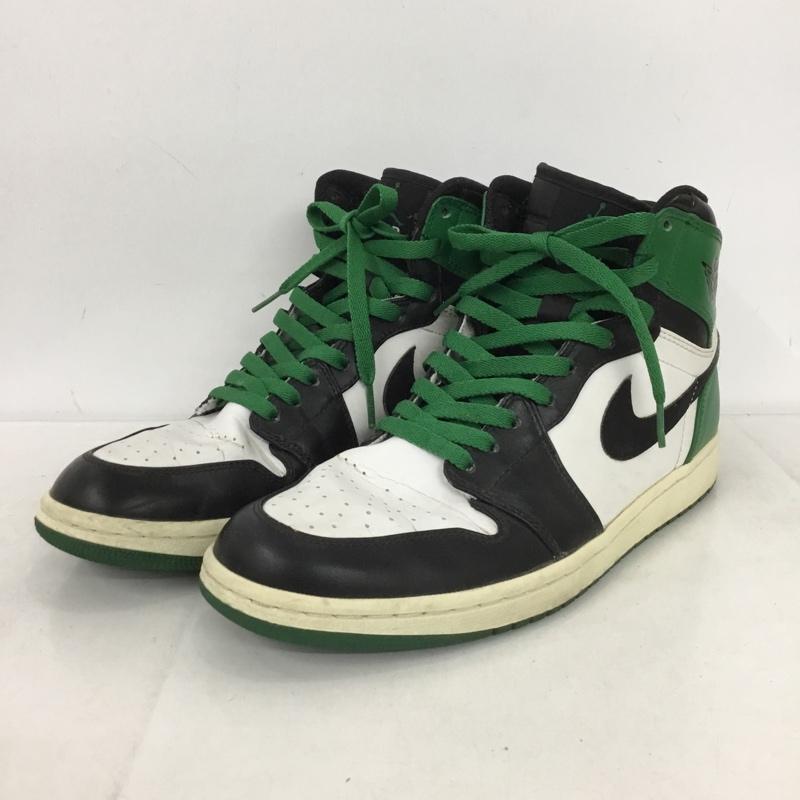 ナイキ NIKE スニーカー スニーカー 332550-101 AIR JORDAN 1 RETRO HIGH 27.5cm 27.5cm ロゴ、文字 白 / ホワイト / X 黒 / ブラック / X 緑 / グリーン /  メンズ USED 古着 中古 10149663