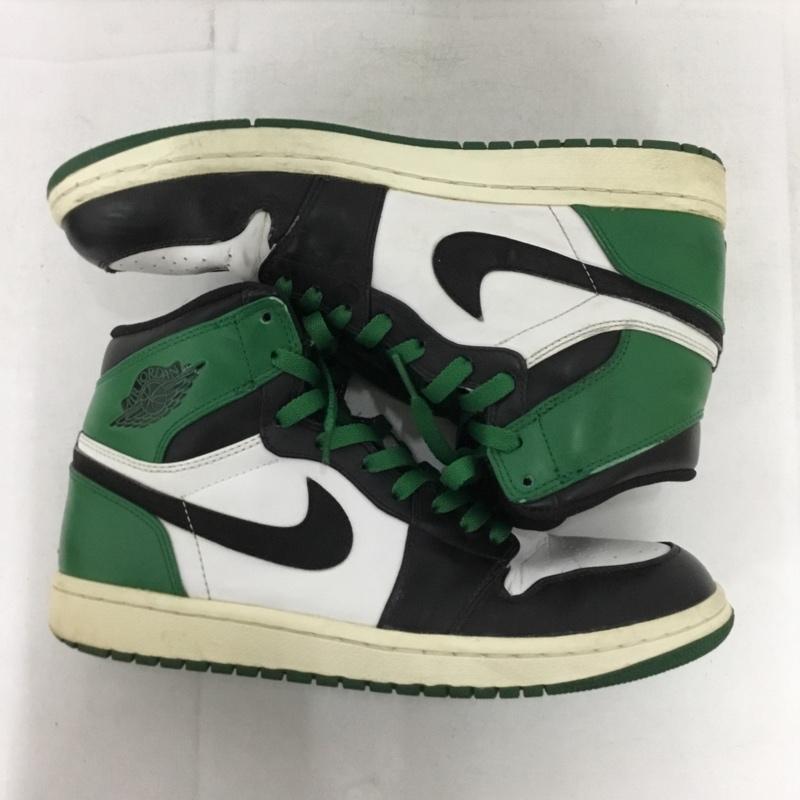 ナイキ NIKE スニーカー スニーカー 332550-101 AIR JORDAN 1 RETRO HIGH 27.5cm 27.5cm ロゴ、文字 白 / ホワイト / X 黒 / ブラック / X 緑 / グリーン /  メンズ USED 古着 中古 10149663