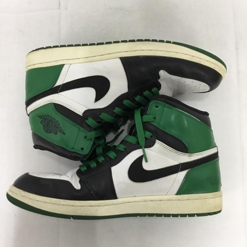 ナイキ NIKE スニーカー スニーカー 332550-101 AIR JORDAN 1 RETRO HIGH 27.5cm 27.5cm ロゴ、文字 白 / ホワイト / X 黒 / ブラック / X 緑 / グリーン /  メンズ USED 古着 中古 10149663