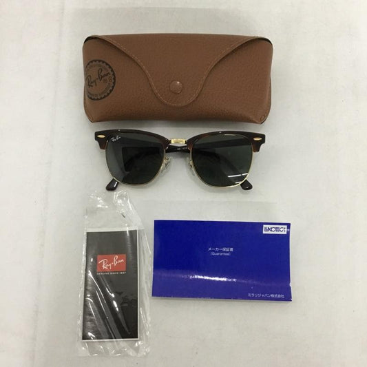 レイバン Ray-Ban めがね・サングラス サングラス RB3016 CLUBMASTER ケース付き ロゴ、文字 茶 / ブラウン / X 金 / ゴールド /  メンズ USED 古着 中古 10149677