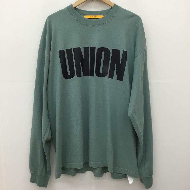 ユニオン UNION カットソー 長袖 UNION ORIGINAL TOKYO BIG LOGO L/S TEE ユニオン Tシャツ 4 ロゴ、文字 薄緑 / ライトグリーン /  メンズ USED 古着 中古 10149685