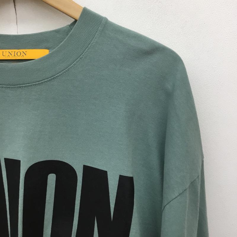 ユニオン UNION カットソー 長袖 UNION ORIGINAL TOKYO BIG LOGO L/S TEE ユニオン Tシャツ 4 ロゴ、文字 薄緑 / ライトグリーン /  メンズ USED 古着 中古 10149685