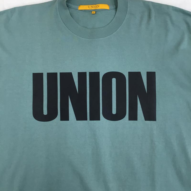 ユニオン UNION カットソー 長袖 UNION ORIGINAL TOKYO BIG LOGO L/S TEE ユニオン Tシャツ 4 ロゴ、文字 薄緑 / ライトグリーン /  メンズ USED 古着 中古 10149685