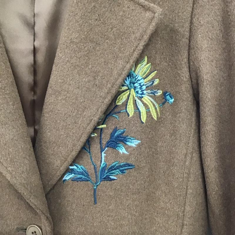 マウジー MOUSSY コート コート一般 010aav30-7450 FLOWEREMBROIDERYCOAT ロングコート 2 刺繍 茶 / ブラウン /  レディース USED 古着 中古 10149698
