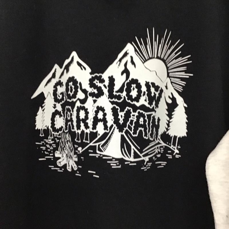 ゴースローキャラバン go slow caravan トレーナー 長袖 長袖トレーナー スウェット クルーネック プルオーバー 5 プリント 黒 / ブラック / X 灰 / グレー / X 紫 / パープル /  メンズ USED 古着 中古 10149706