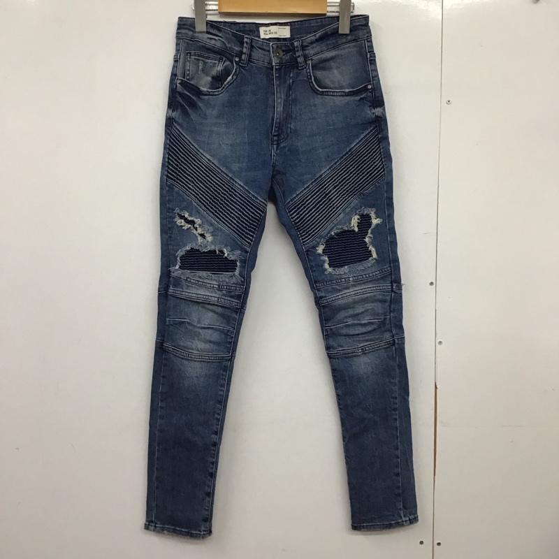 ザラ ZARA パンツ デニム、ジーンズ デニムパンツ スリムパンツ カジュアルパンツ ストレッチパンツ 38 ダメージ加工 インディゴ / インディゴ /  メンズ USED 古着 中古 10149716