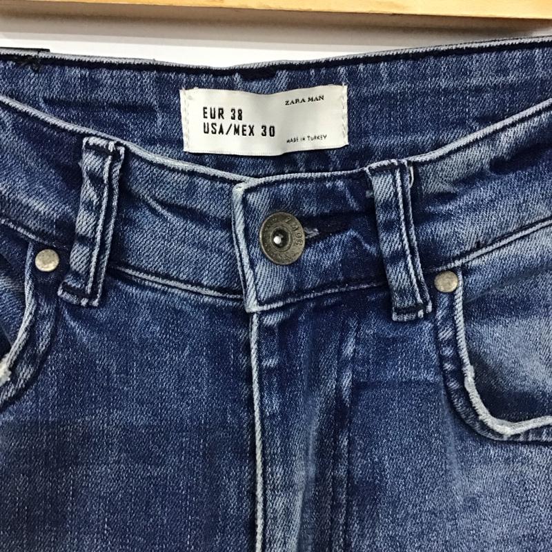 ザラ ZARA パンツ デニム、ジーンズ デニムパンツ スリムパンツ カジュアルパンツ ストレッチパンツ 38 ダメージ加工 インディゴ / インディゴ /  メンズ USED 古着 中古 10149716