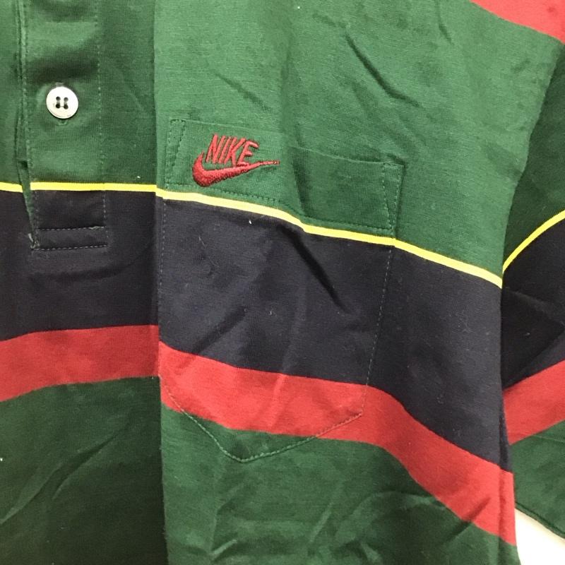 ナイキ NIKE ポロシャツ 半袖 半袖ポロシャツ カラーシャツ 半袖カットソー 90s ボーダー柄 マルチカラー / マルチカラー /  メンズ USED 古着 中古 10149724