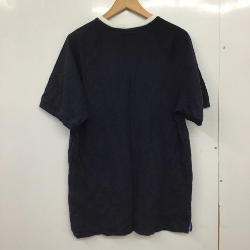 ナイキ NIKE Tシャツ 半袖 半袖カットソー プリントTシャツ ヘンリーネックカットソー XXL ロゴ、文字 紺 / ネイビー /  メンズ USED 古着 中古 10149733