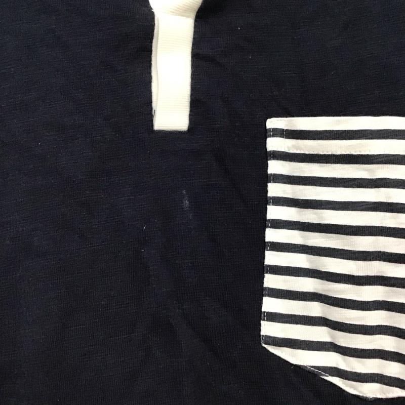 ナイキ NIKE Tシャツ 半袖 半袖カットソー プリントTシャツ ヘンリーネックカットソー XXL ロゴ、文字 紺 / ネイビー /  メンズ USED 古着 中古 10149733