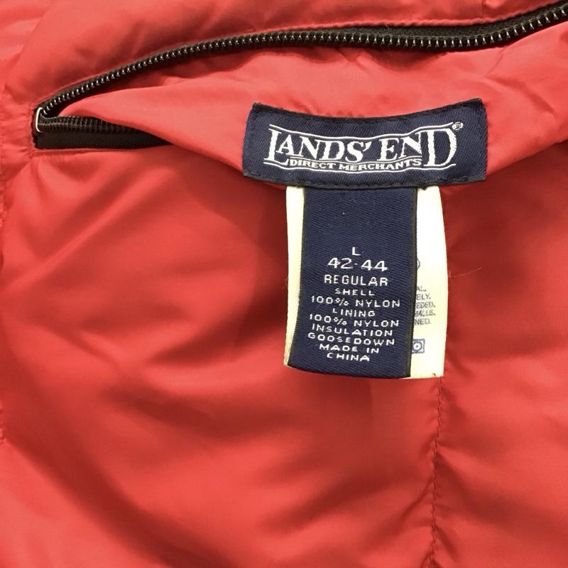 ランズエンド LANDS END ジャケット、上着 ジャンパー、ブルゾン ジップアップジャケット ダウンジャケット アウター リバーシブル 90s L 無地 赤 / レッド /  メンズ USED 古着 中古 10149749