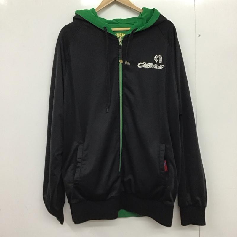 アカデミクス Akademiks パーカー 長袖 ジップアップパーカー 長袖パーカー カジュアルジャケット XL ロゴ、文字 黒 / ブラック /  メンズ USED 古着 中古 10149763