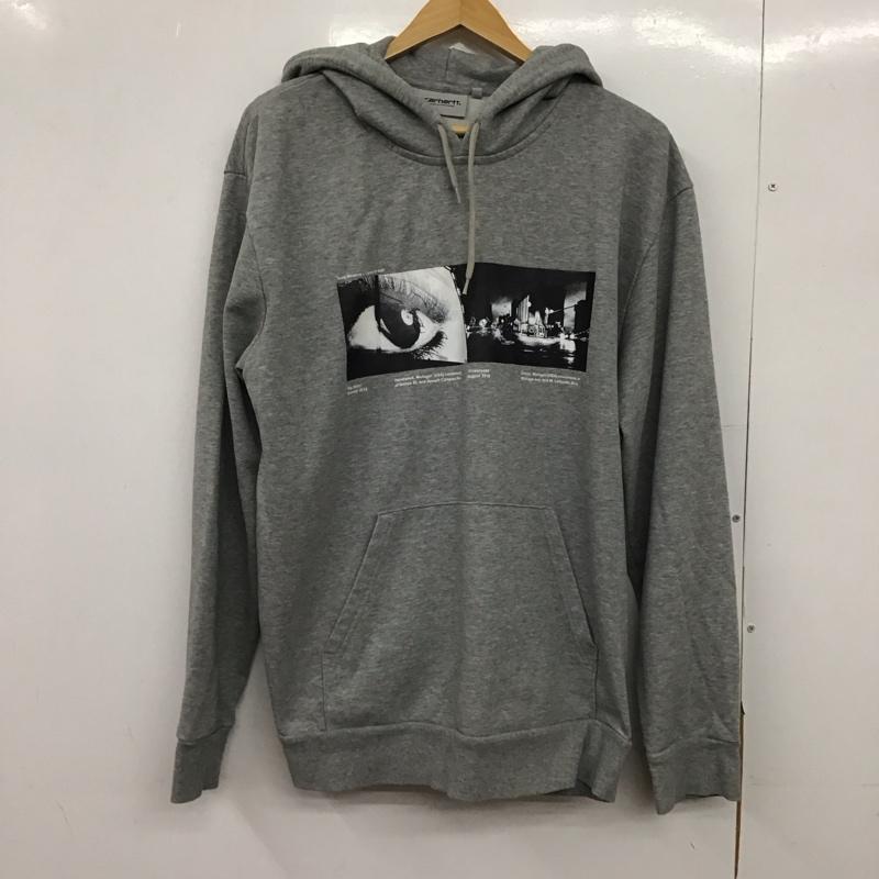 カーハート Carhartt パーカー 長袖 長袖パーカー プルオーバーパーカー スウェット M プリント 灰 / グレー /  メンズ USED 古着 中古 10149767