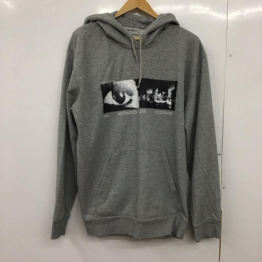 カーハート Carhartt パーカー 長袖 長袖パーカー プルオーバーパーカー スウェット M プリント 灰 / グレー /  メンズ USED 古着 中古 10149767