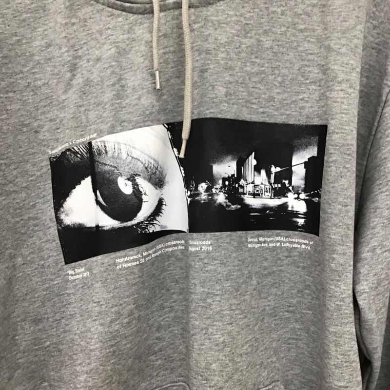 カーハート Carhartt パーカー 長袖 長袖パーカー プルオーバーパーカー スウェット M プリント 灰 / グレー /  メンズ USED 古着 中古 10149767