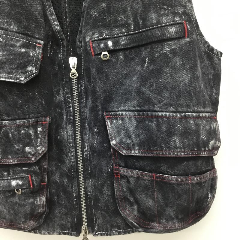 ディーゼル DIESEL ベスト ベスト 23AW ブラックデニムベスト XS ロゴ、文字 X ダメージ加工 黒 / ブラック /  メンズ USED 古着 中古 10149775