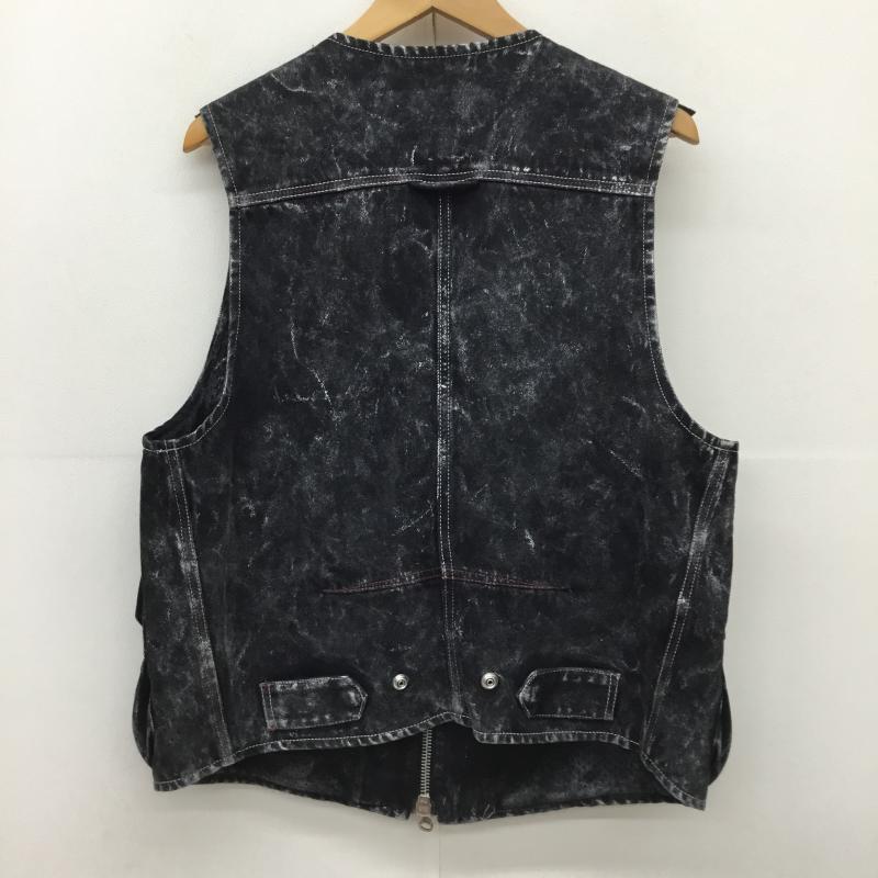 ディーゼル DIESEL ベスト ベスト 23AW ブラックデニムベスト XS ロゴ、文字 X ダメージ加工 黒 / ブラック /  メンズ USED 古着 中古 10149775