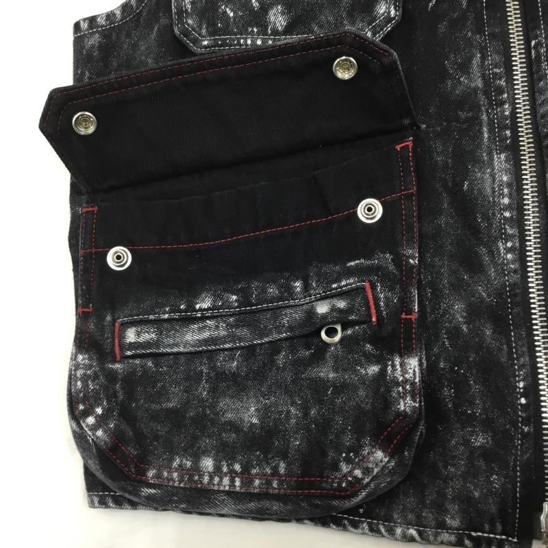 ディーゼル DIESEL ベスト ベスト 23AW ブラックデニムベスト XS ロゴ、文字 X ダメージ加工 黒 / ブラック /  メンズ USED 古着 中古 10149775