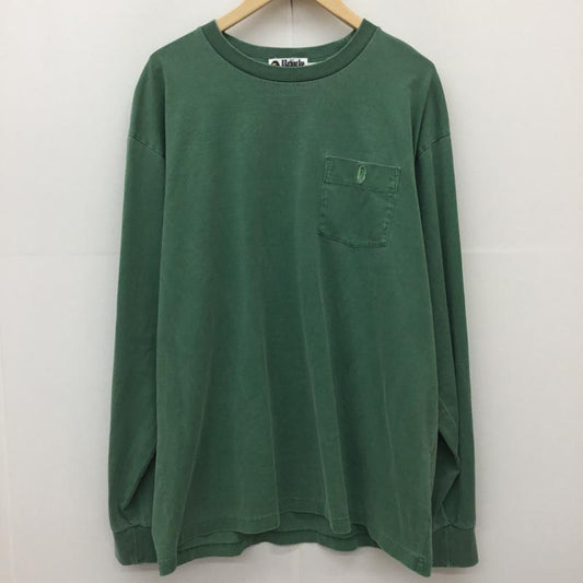 アベイシングエイプ A BATHING APE Tシャツ 長袖 001LTI301002M L ロゴ、文字 X ダメージ加工 緑 / グリーン /  メンズ USED 古着 中古 10149776