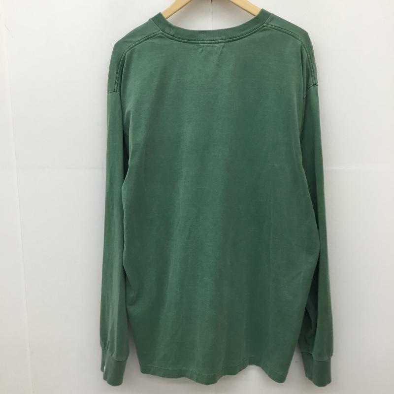 アベイシングエイプ A BATHING APE Tシャツ 長袖 001LTI301002M L ロゴ、文字 X ダメージ加工 緑 / グリーン /  メンズ USED 古着 中古 10149776