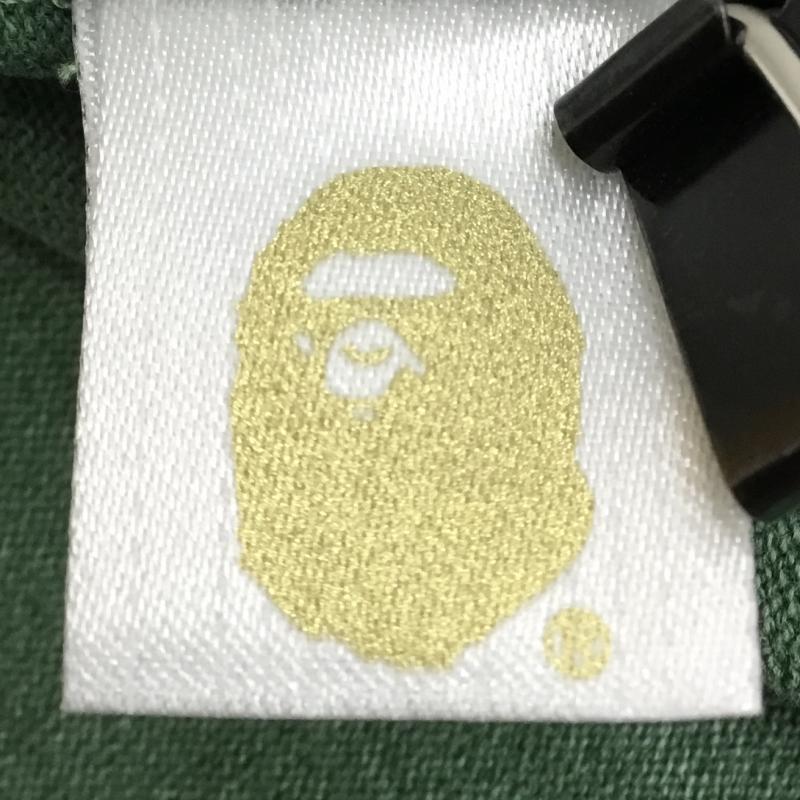 アベイシングエイプ A BATHING APE Tシャツ 長袖 001LTI301002M L ロゴ、文字 X ダメージ加工 緑 / グリーン /  メンズ USED 古着 中古 10149776