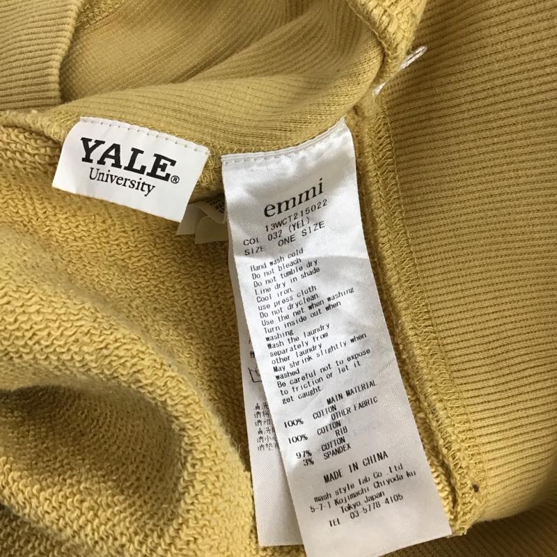 エミ emmi トレーナー 長袖 ONE SIZE ロゴ、文字 X プリント 黄 / イエロー /  レディース USED 古着 中古 10149792