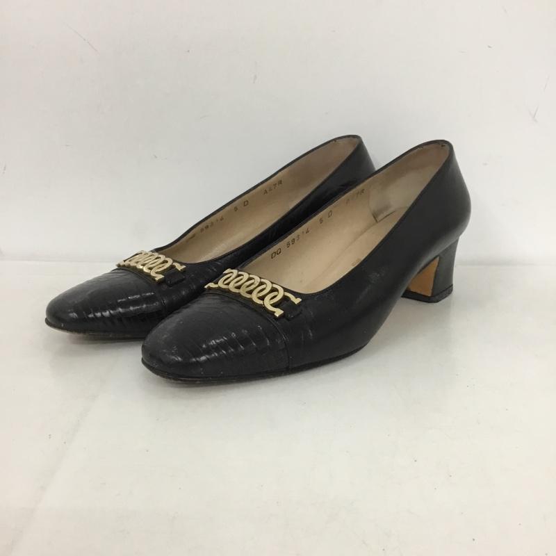 サルヴァトーレフェラガモ Salvatore Ferragamo パンプス パンプス 無地 黒 / ブラック / X 金 / ゴールド /  メンズ USED 古着 中古 10149808