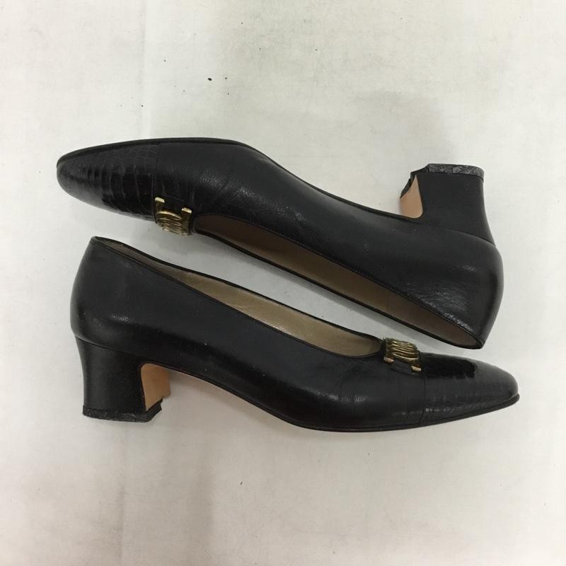 サルヴァトーレフェラガモ Salvatore Ferragamo パンプス パンプス 無地 黒 / ブラック / X 金 / ゴールド /  メンズ USED 古着 中古 10149808