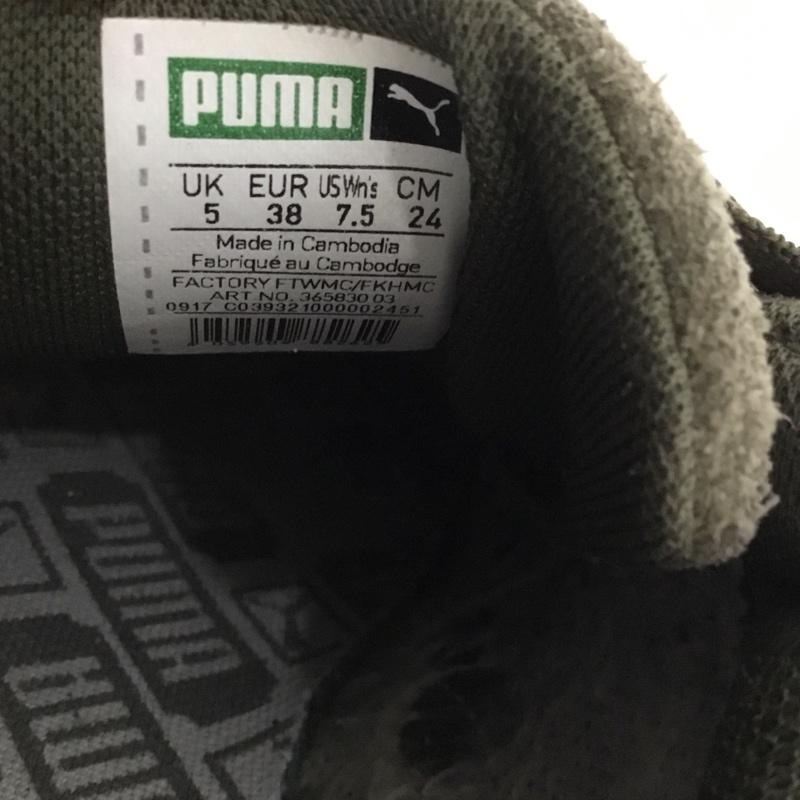 プーマ PUMA スニーカー スニーカー 365830 03 スウェード プラットフォーム トレース 24cm 24.0cm ロゴ、文字 カーキ / カーキ /  レディース USED 古着 中古 10149846