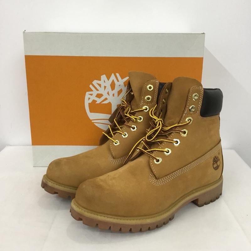 ティンバーランド Timberland ブーツ ショートブーツ 10061 6インチ プレミアム ウォータープルーフブーツ 8.5W 箱有 ワンポイント キャメル / キャメル /  メンズ USED 古着 中古 10149847