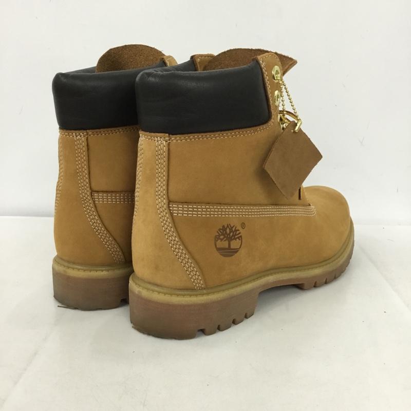 ティンバーランド Timberland ブーツ ショートブーツ 10061 6インチ プレミアム ウォータープルーフブーツ 8.5W 箱有 ワンポイント キャメル / キャメル /  メンズ USED 古着 中古 10149847