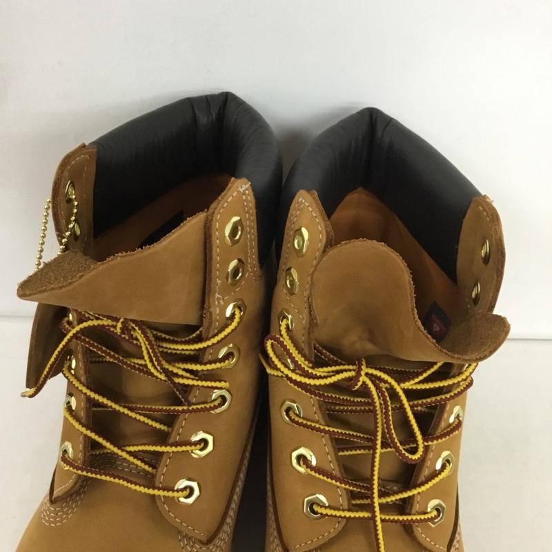 ティンバーランド Timberland ブーツ ショートブーツ 10061 6インチ プレミアム ウォータープルーフブーツ 8.5W 箱有 ワンポイント キャメル / キャメル /  メンズ USED 古着 中古 10149847