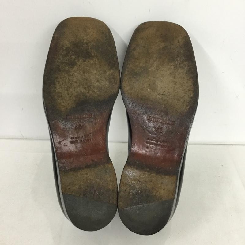 エルメス HERMES ローファー ローファー スクエアトゥ モカシン 42 無地 黒 / ブラック /  メンズ USED 古着 中古 10149858