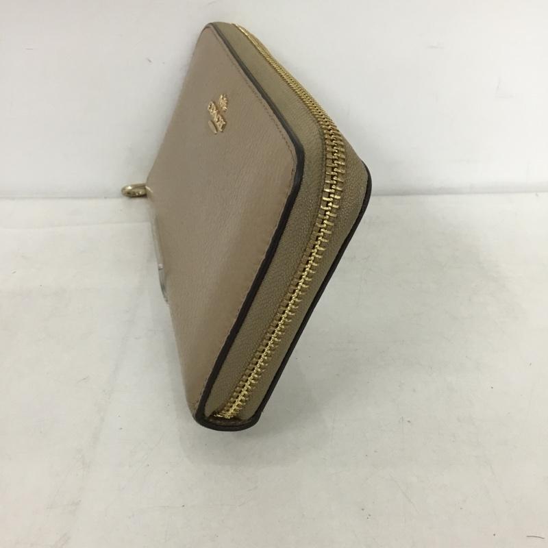 コーチ COACH 財布 長財布 ラウンドファスナー ロゴ、文字 ベージュ / ベージュ /  レディース USED 古着 中古 10149867