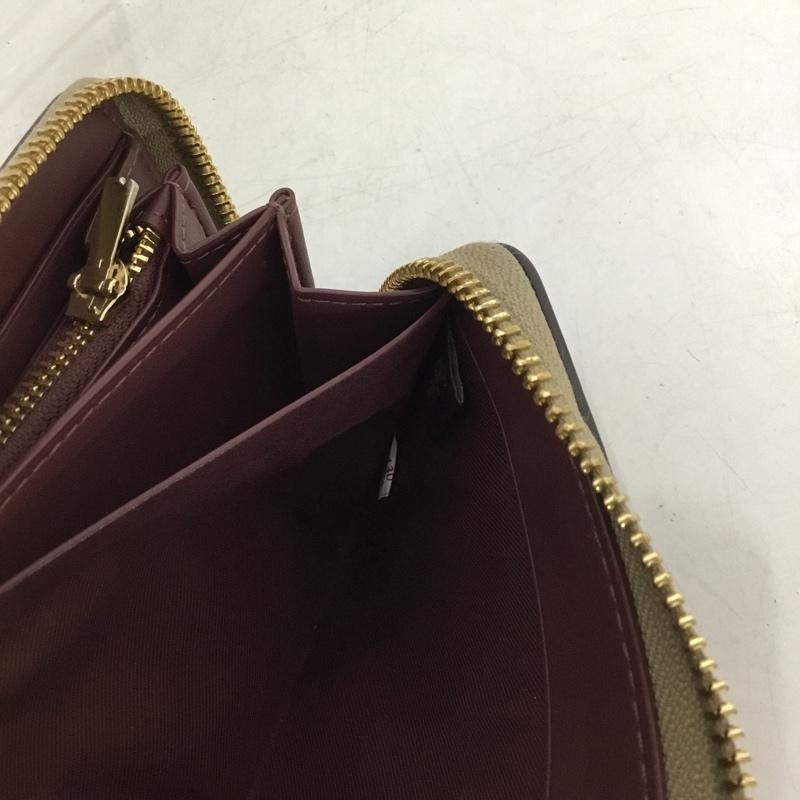 コーチ COACH 財布 長財布 ラウンドファスナー ロゴ、文字 ベージュ / ベージュ /  レディース USED 古着 中古 10149867