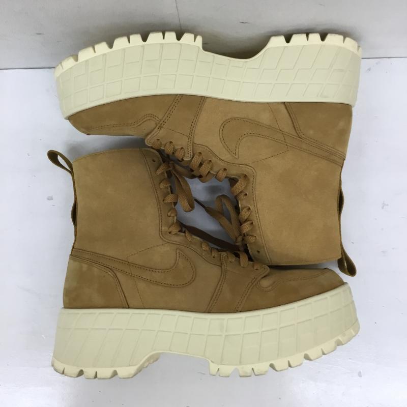 ナイキ NIKE ブーツ ショートブーツ FJ5737-700 JORDAN BRAND WMNS AIR JORDAN 1 BROOKLYN WHEAT 28.0cm ロゴ、文字 茶 / ブラウン /  メンズ USED 古着 中古 10149877
