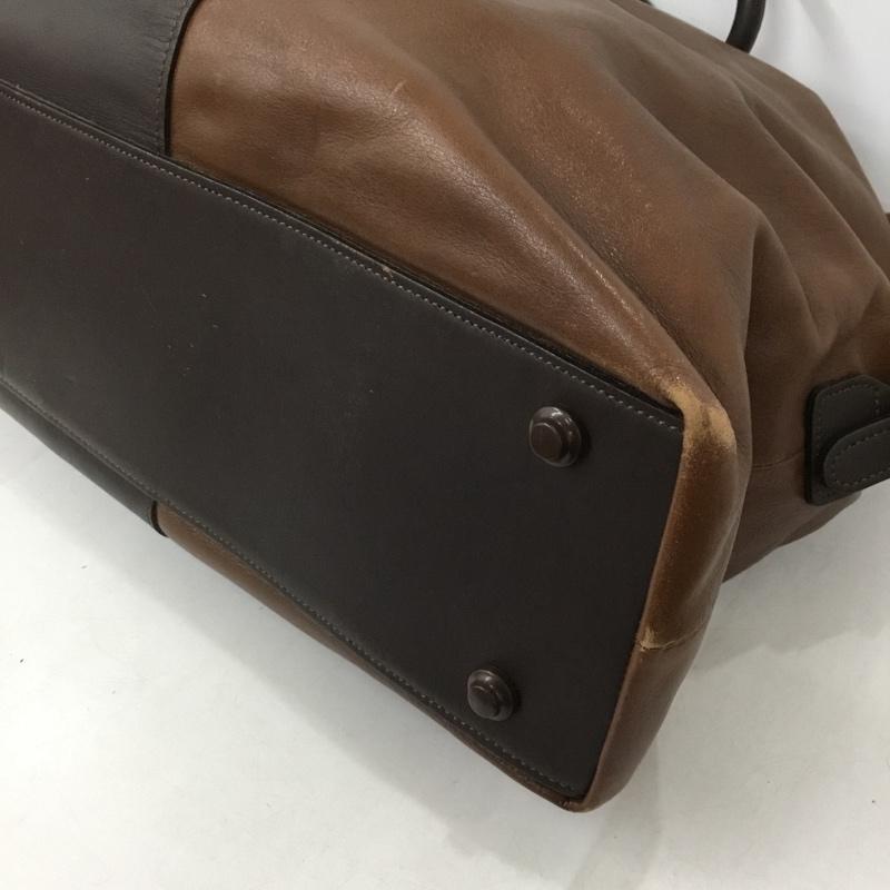 ミラ・ショーン mila schon ボストンバッグ ボストンバッグ レザー 旅行バッグ ワンポイント 茶 / ブラウン /  メンズ USED 古着 中古 10149903