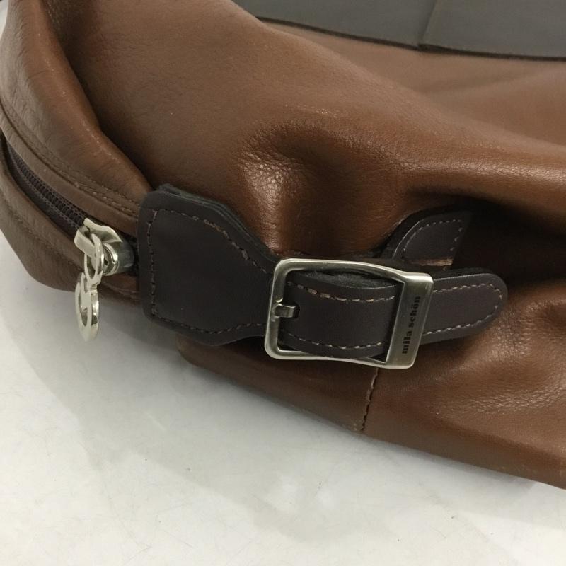 ミラ・ショーン mila schon ボストンバッグ ボストンバッグ レザー 旅行バッグ ワンポイント 茶 / ブラウン /  メンズ USED 古着 中古 10149903
