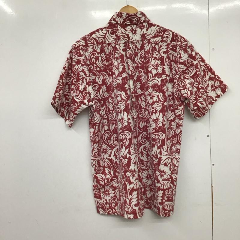古着 USED シャツ、ブラウス 半袖 半袖シャツ プリントシャツ アロハシャツ M プリント 白 / ホワイト / X えんじ / ワインレッド /  メンズ USED 古着 中古 10149924
